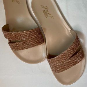 Badgley Mischka Butterfly Gold Glitter Sandal